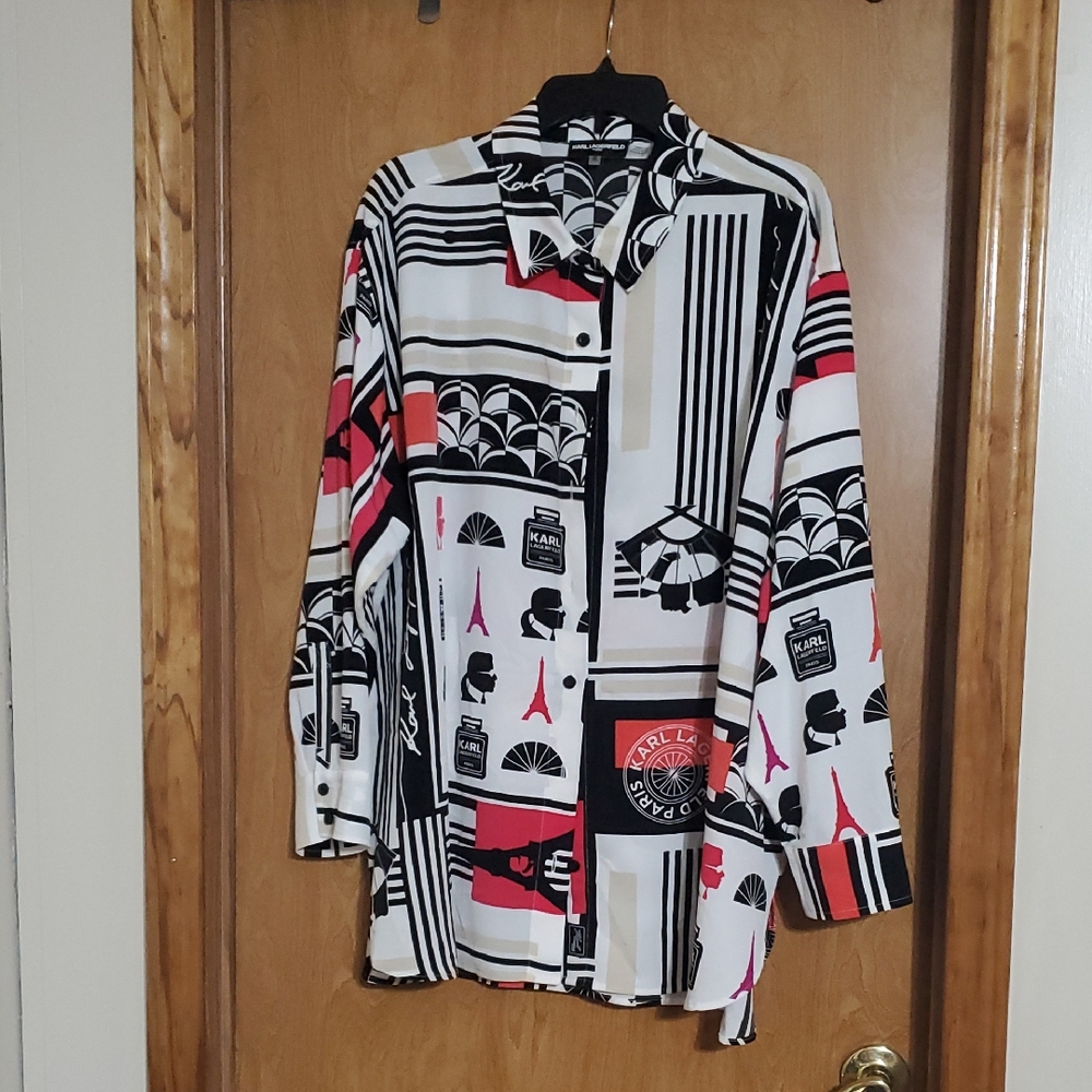 Karl Lagerfeld Monochrome Patterned Shirt